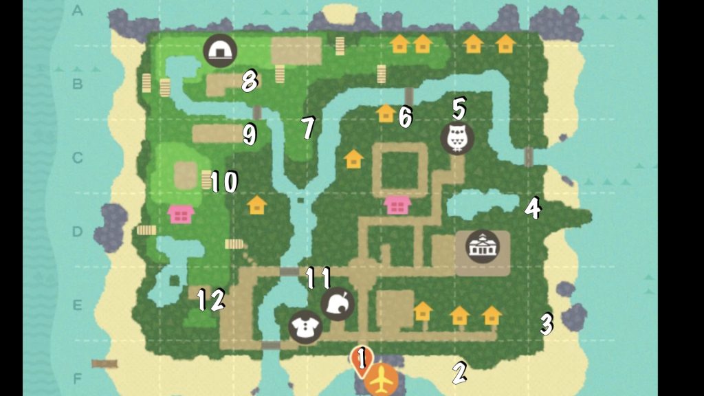 Animal Crossing Farm tour map