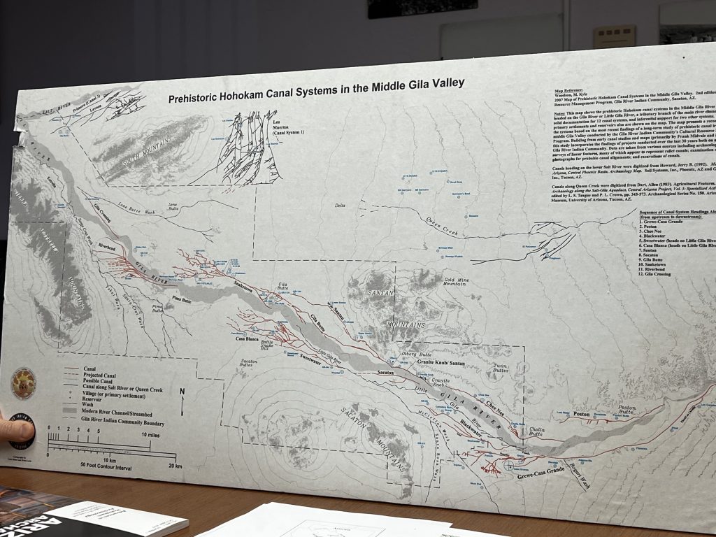 map of Gila River Canals used in desert farming